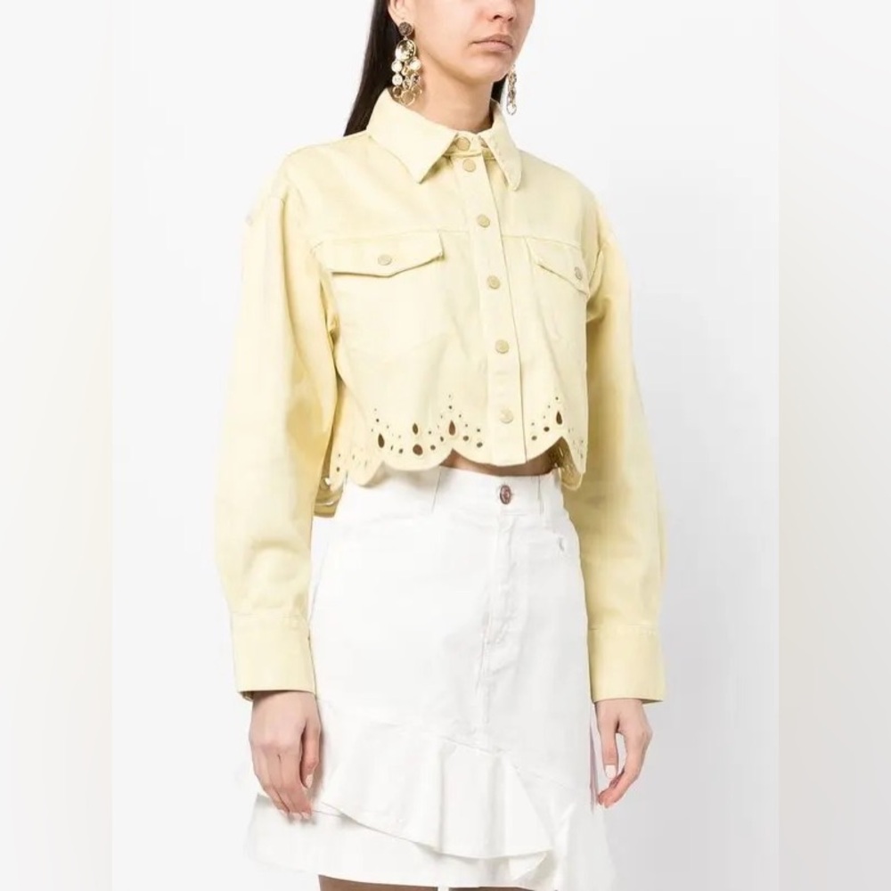 NWOT Zimmermann Clover Scallop Shirt Jacket in Pineapple Slice 1